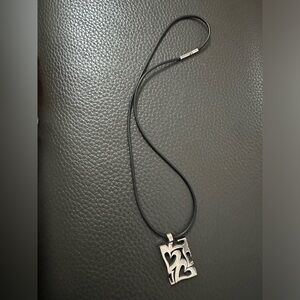 Vintage necklace on black chain 17” length